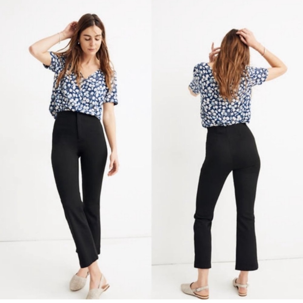 Madewell Fraser Demi-Boot Pants in Black Sz 26